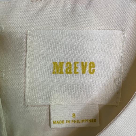 Anthropologie Maeve Tea Garden Sheath Dress Ivory Floral Sleeveless W-792 Size 8 - Picture 6 of 11